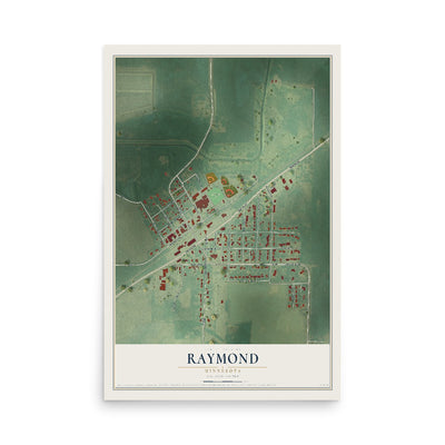 Map of Raymond, Minnesota, 12 x 18 inch unframed archival matte print