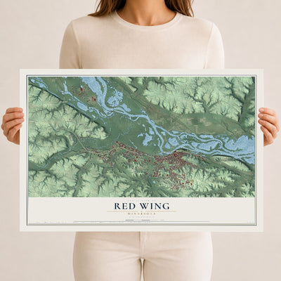 Map of Red Wing, Minnesota, 12 x 18 inch unframed archival matte print