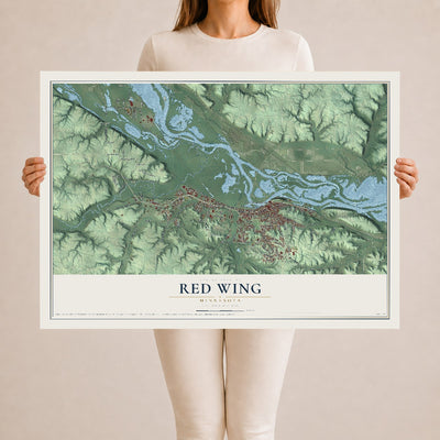 Map of Red Wing, Minnesota, 24 x 36 inch unframed archival matte print
