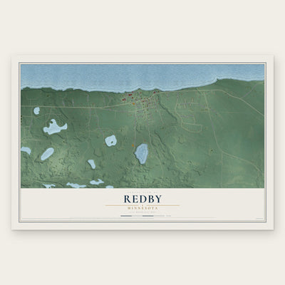 Redby, Minnesota map print, the full design