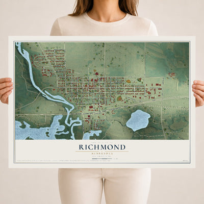 Map of Richmond, Minnesota, 18 x 24 inch unframed archival matte print