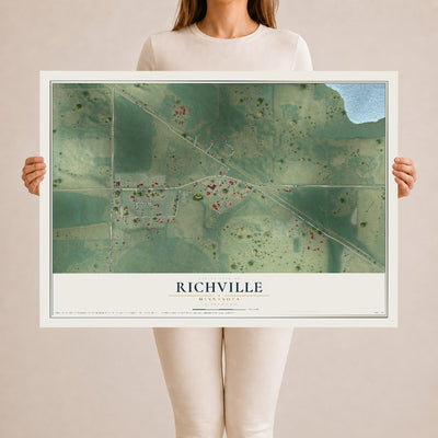 Map of Richville, Minnesota, 24 x 36 inch unframed archival matte print