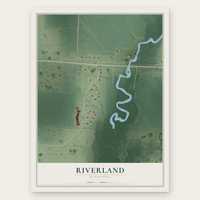 Riverland, Minnesota map print, the full design