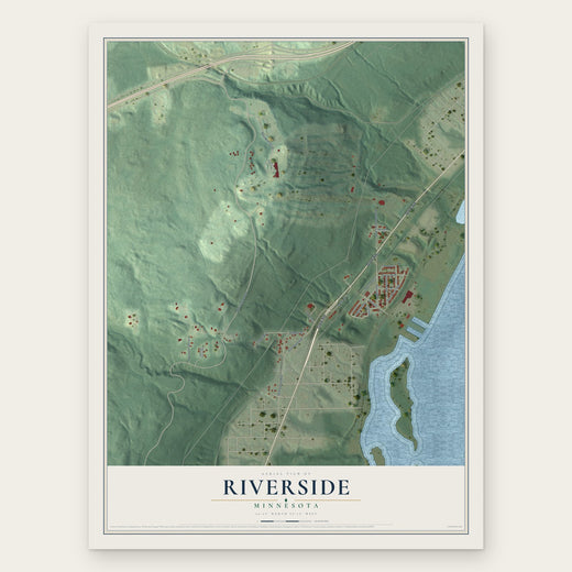 Riverside, Minnesota map print, the full design