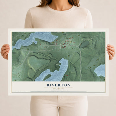 Map of Riverton, Minnesota, 12 x 18 inch unframed archival matte print