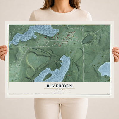 Map of Riverton, Minnesota, 18 x 24 inch unframed archival matte print
