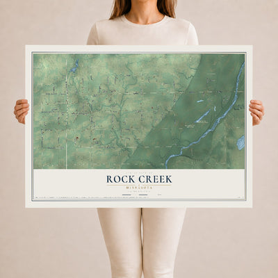 Map of Rock Creek, Minnesota, 24 x 36 inch unframed archival matte print