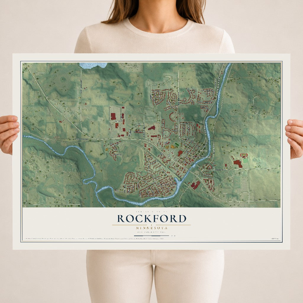 Map of Rockford, Minnesota, 18 x 24 inch unframed archival matte print