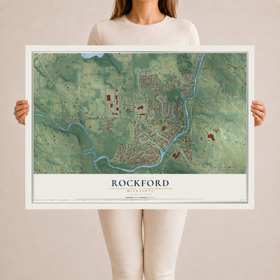 Map of Rockford, Minnesota, 24 x 36 inch unframed archival matte print