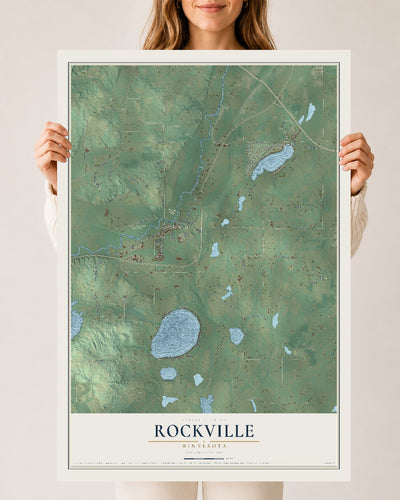 Map of Rockville, Minnesota, 24 x 36 inch unframed archival matte print