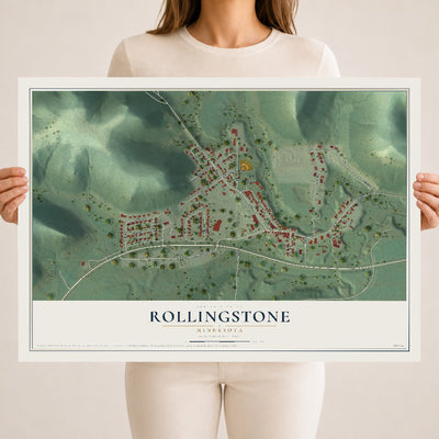 Map of Rollingstone, Minnesota, 18 x 24 inch unframed archival matte print