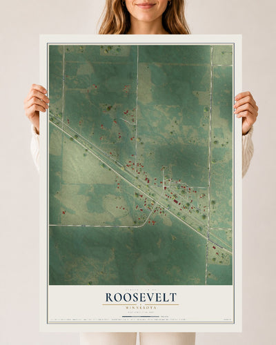 Map of Roosevelt, Minnesota, 24 x 36 inch unframed archival matte print
