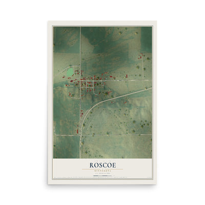 Map of Roscoe, Minnesota, 12 x 18 inch unframed archival matte print