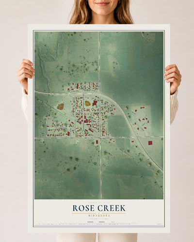 Map of Rose Creek, Minnesota, 24 x 36 inch unframed archival matte print