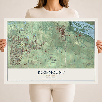 Map of Rosemount, Minnesota, 18 x 24 inch unframed archival matte print