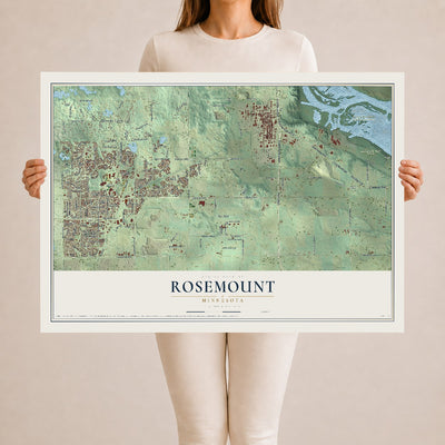 Map of Rosemount, Minnesota, 24 x 36 inch unframed archival matte print
