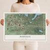 Map of Roseville, Minnesota, 12 x 18 inch unframed archival matte print