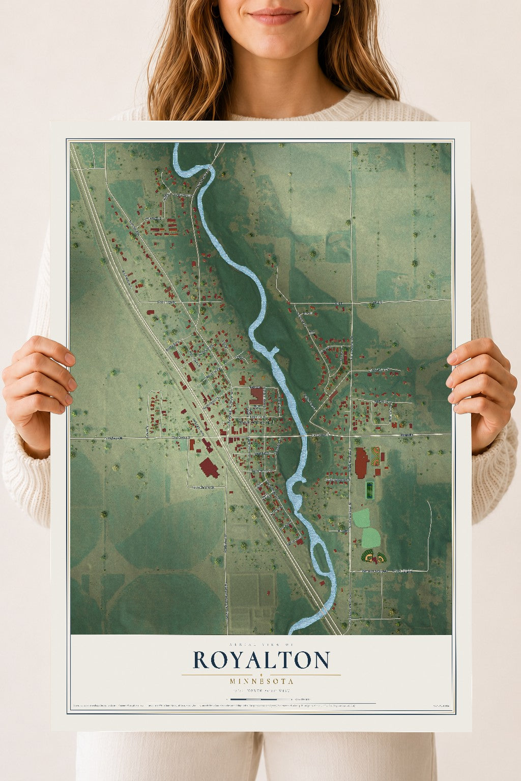 Map of Royalton, Minnesota, 18 x 24 inch unframed archival matte print