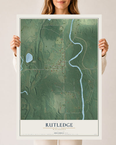 Map of Rutledge, Minnesota, 24 x 36 inch unframed archival matte print