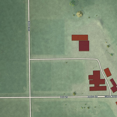 Second close-up of the map of Sargeant, Minnesota print showing more streets and buildings
