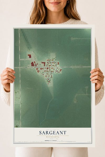 Map of Sargeant, Minnesota, 18 x 24 inch unframed archival matte print