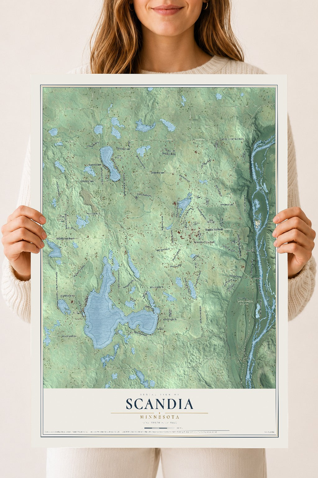 Map of Scandia, Minnesota, 18 x 24 inch unframed archival matte print