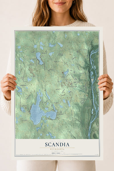 Map of Scandia, Minnesota, 18 x 24 inch unframed archival matte print