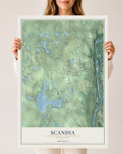 Map of Scandia, Minnesota, 24 x 36 inch unframed archival matte print