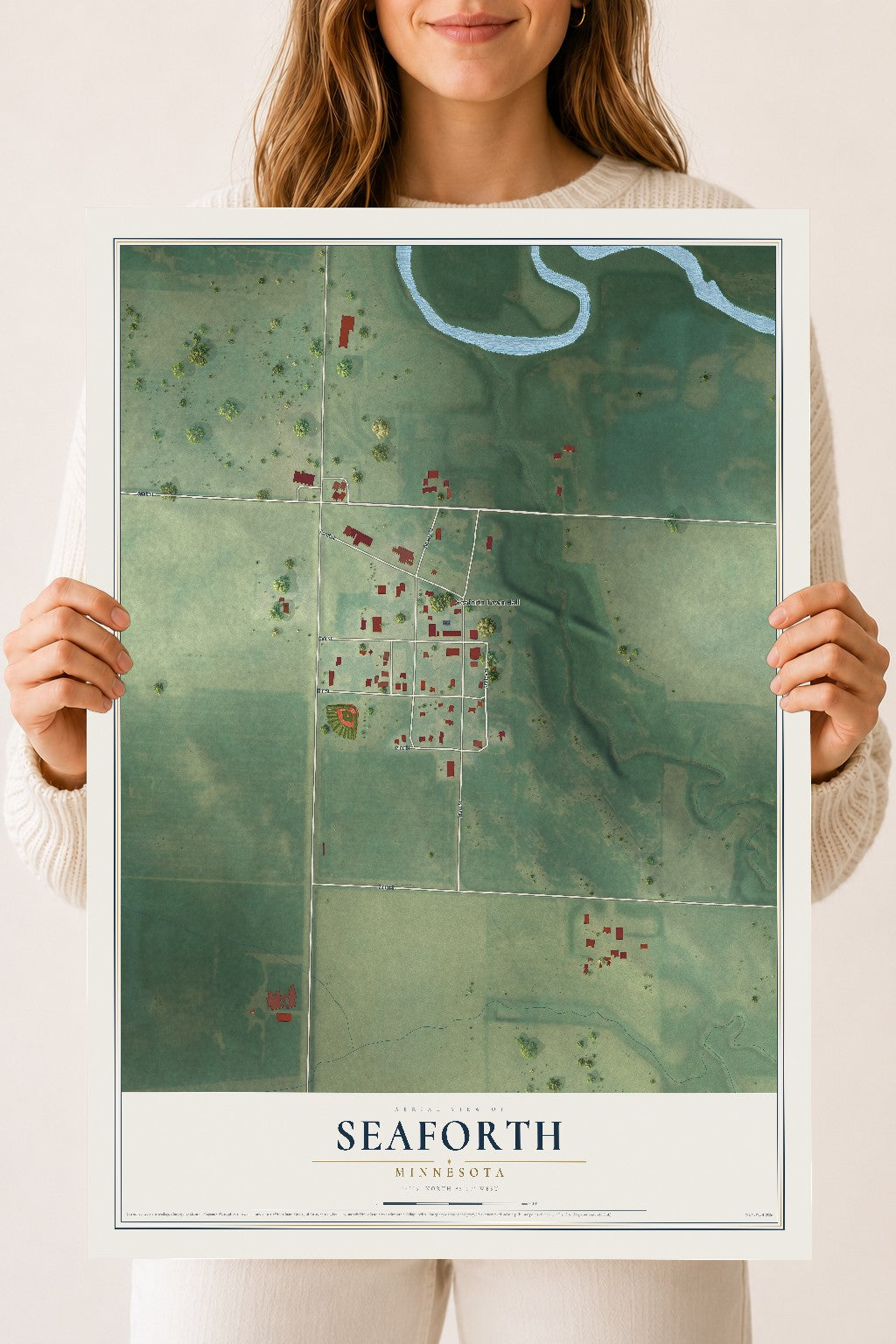 Map of Seaforth, Minnesota, 18 x 24 inch unframed archival matte print