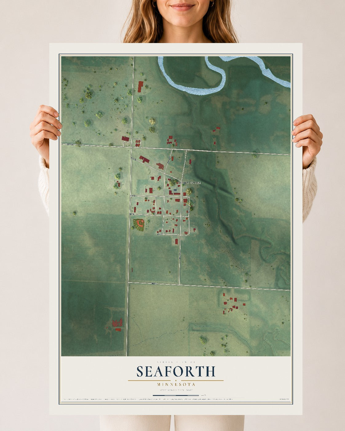 Map of Seaforth, Minnesota, 24 x 36 inch unframed archival matte print