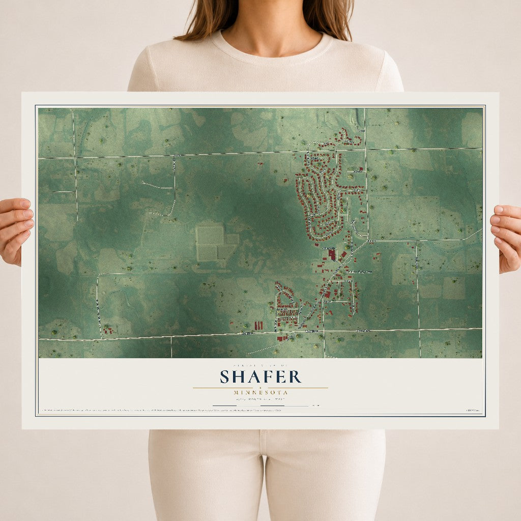 Map of Shafer, Minnesota, 18 x 24 inch unframed archival matte print