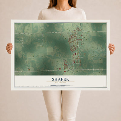 Map of Shafer, Minnesota, 24 x 36 inch unframed archival matte print