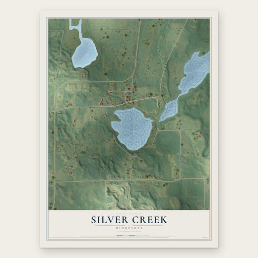 Silver Creek, Minnesota map print, the full design