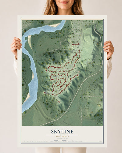 Map of Skyline, Minnesota, 24 x 36 inch unframed archival matte print