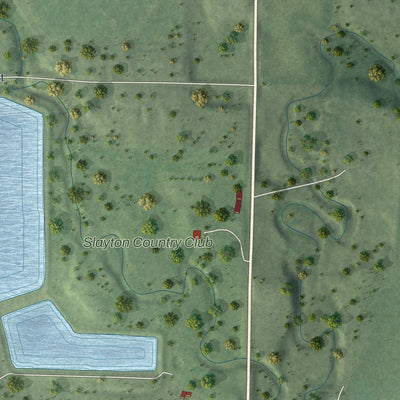 Second close-up of the map of Slayton, Minnesota print showing more streets and buildings
