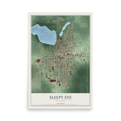 Map of Sleepy Eye, Minnesota, 12 x 18 inch unframed archival matte print