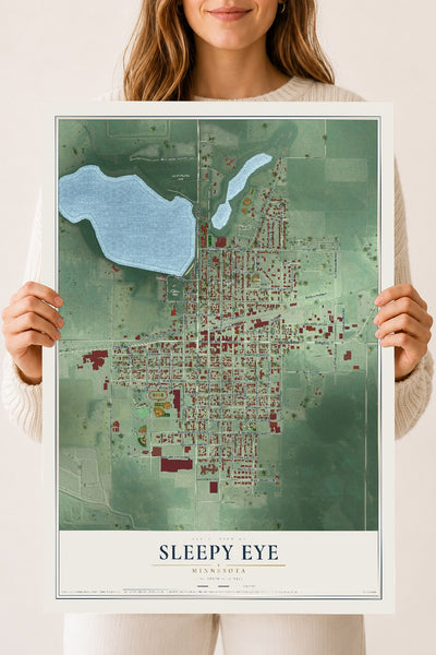 Map of Sleepy Eye, Minnesota, 18 x 24 inch unframed archival matte print