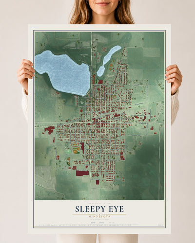 Map of Sleepy Eye, Minnesota, 24 x 36 inch unframed archival matte print