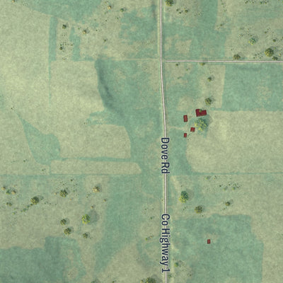 Second close-up of the map of Sobieski, Minnesota print showing more streets and buildings