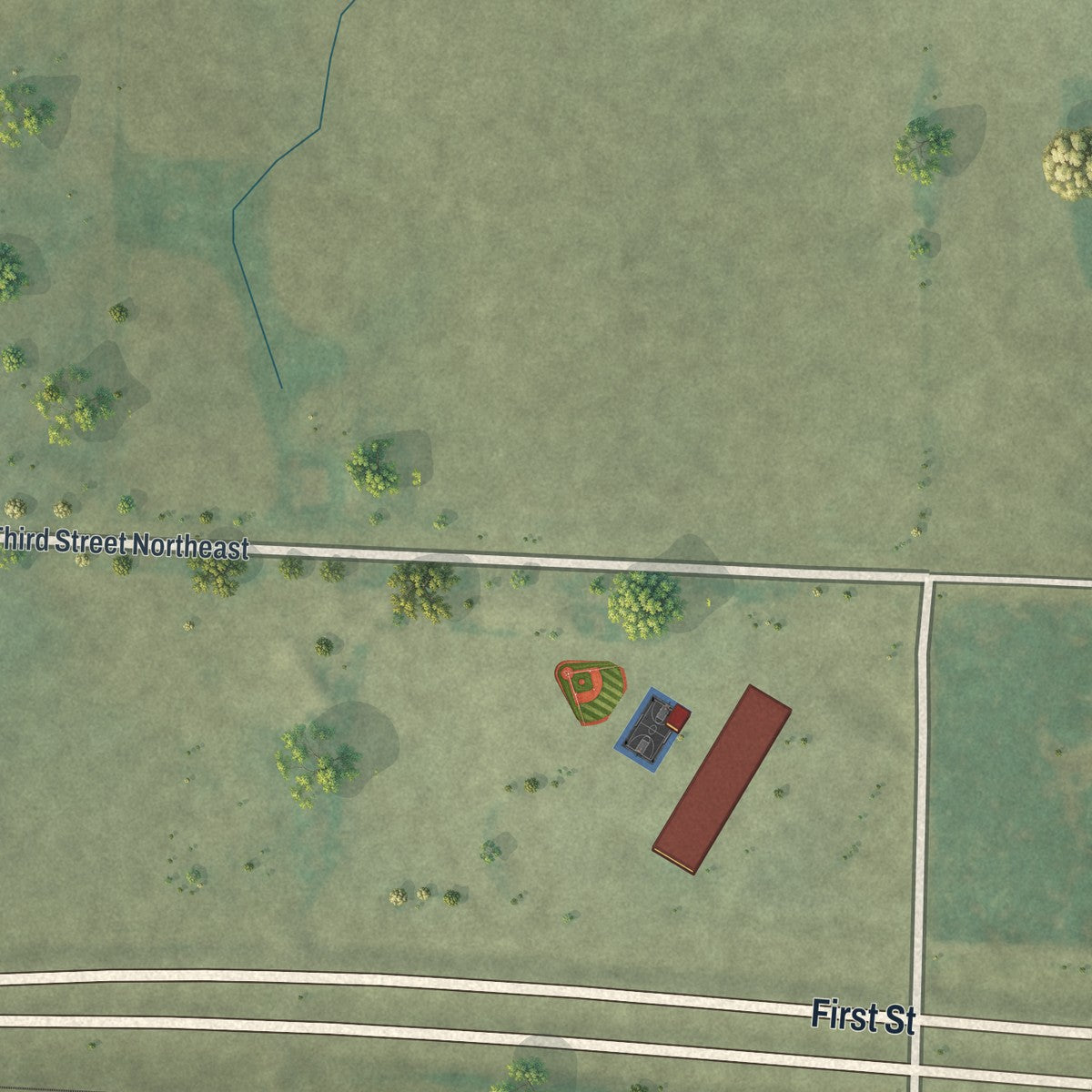 Second close-up of the map of Solway, Minnesota print showing more streets and buildings