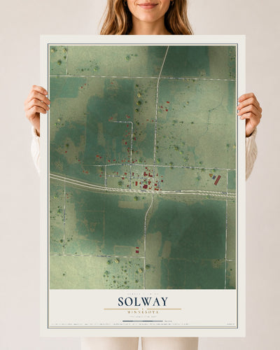 Map of Solway, Minnesota, 24 x 36 inch unframed archival matte print