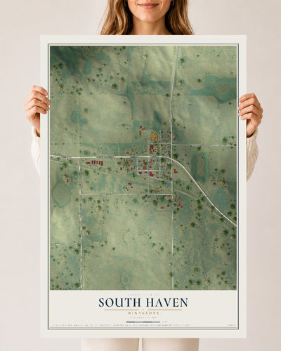 Map of South Haven, Minnesota, 24 x 36 inch unframed archival matte print