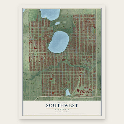 Southwest, Minnesota map print, the full design
