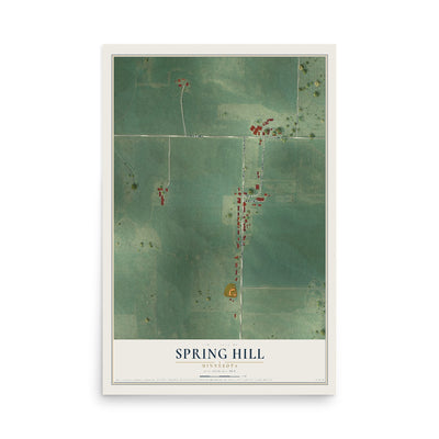 Map of Spring Hill, Minnesota, 12 x 18 inch unframed archival matte print