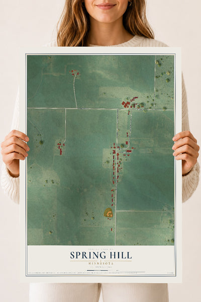 Map of Spring Hill, Minnesota, 18 x 24 inch unframed archival matte print