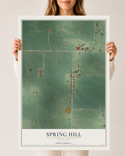 Map of Spring Hill, Minnesota, 24 x 36 inch unframed archival matte print