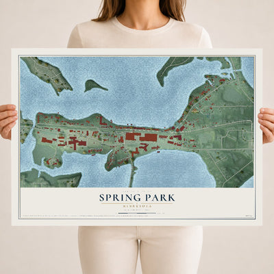 Map of Spring Park, Minnesota, 18 x 24 inch unframed archival matte print