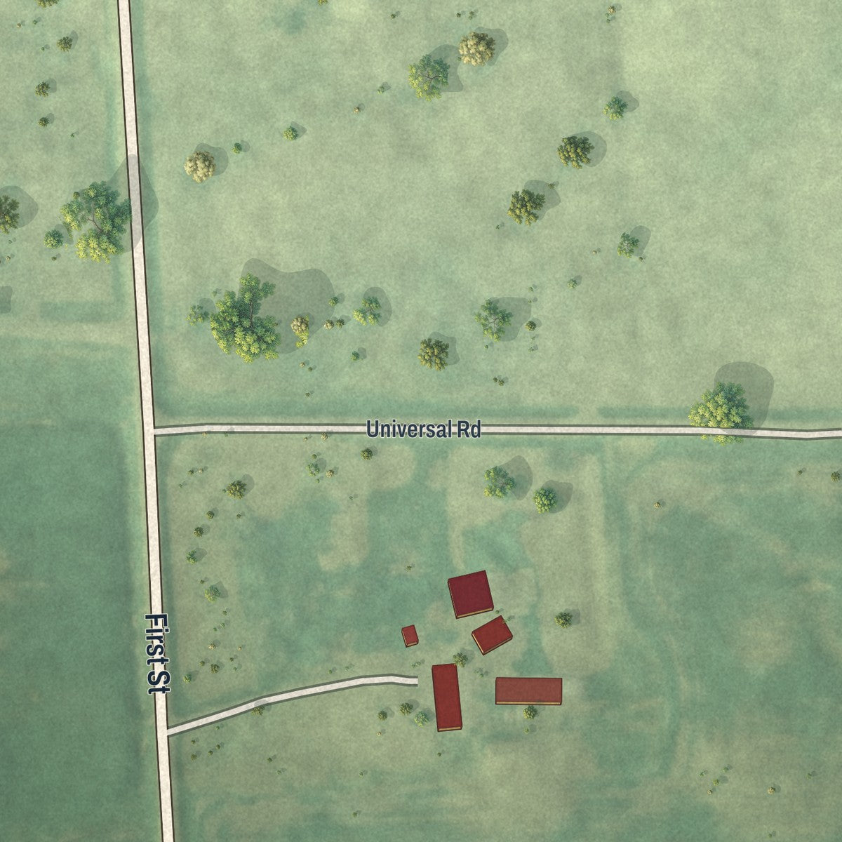 Second close-up of the map of St. Anthony, Stearns County, Minnesota print showing more streets and buildings
