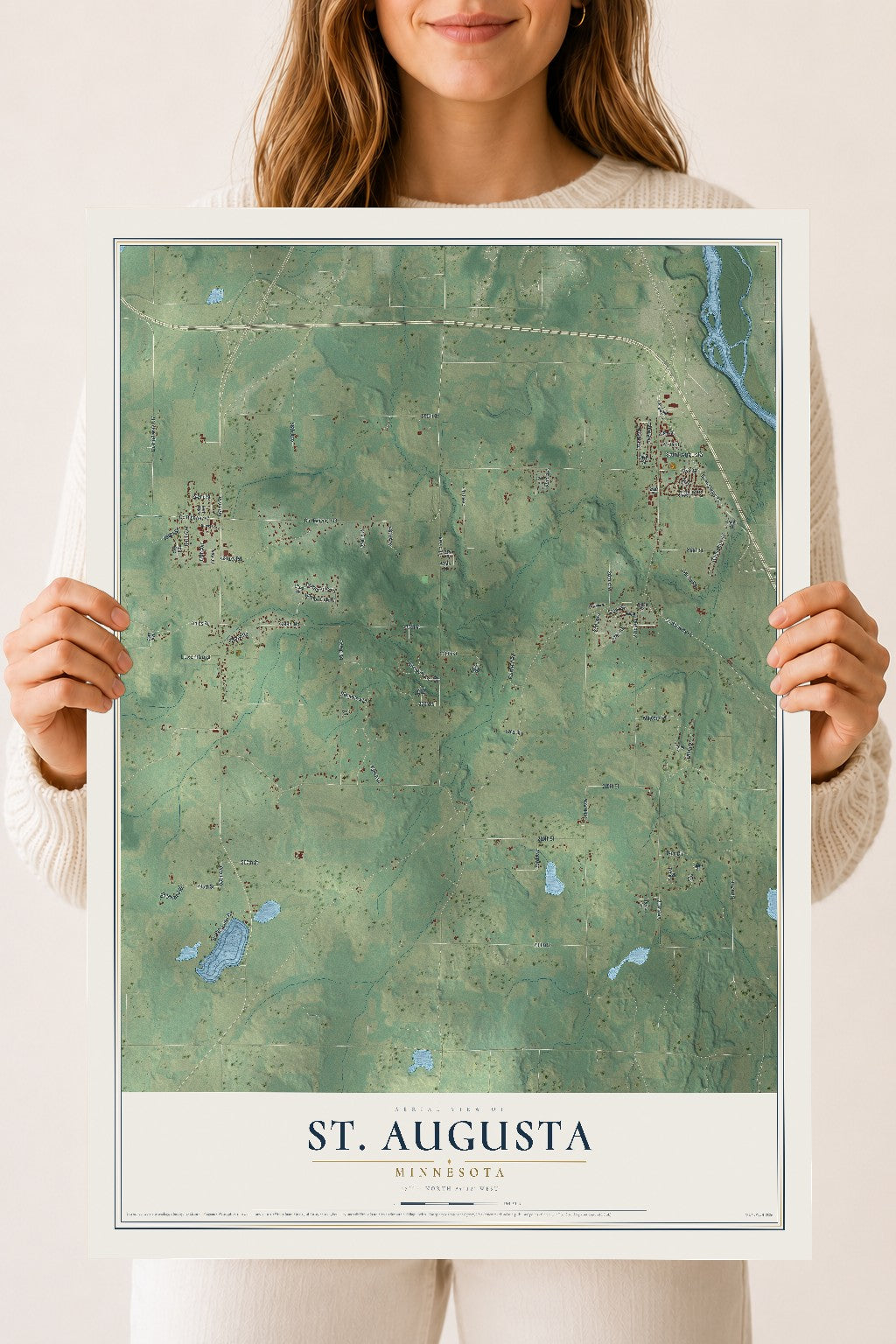 Map of St. Augusta, Minnesota, 18 x 24 inch unframed archival matte print