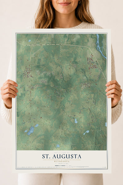 Map of St. Augusta, Minnesota, 18 x 24 inch unframed archival matte print
